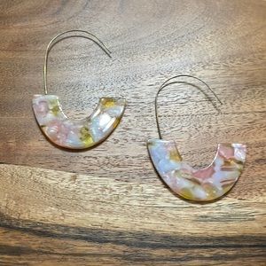 Anthropologie Maryn Resin Crescent Hoop
Earrings in pink yellow and white